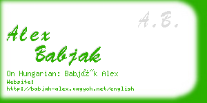 alex babjak business card